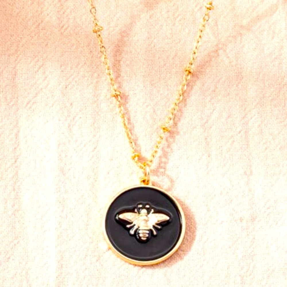 Black and Gold Bumblebee Necklace